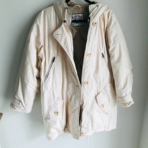 Pacific Trail Cream Hooded Down Jacket Size S - Picture 3 of 11